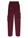 Ganni Womens Elasticated Multi-pocket Nylon Trousers Port Royale In Red