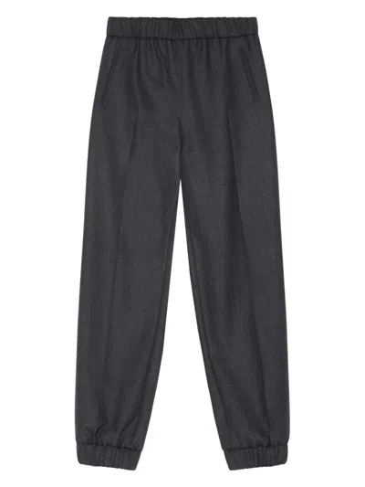 Ganni Elasticated-waistband Trousers In Black