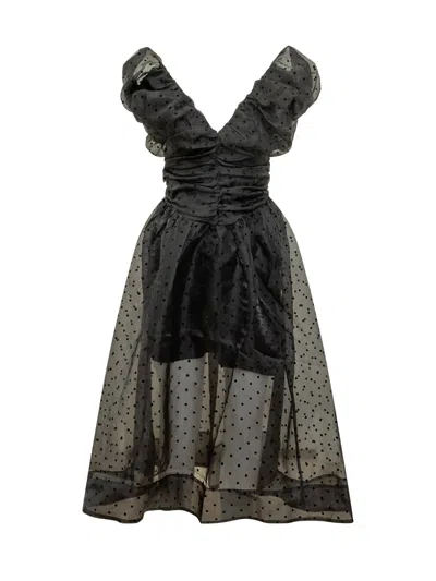 Ganni Elegant Lungo Arricciato Suit In Black
