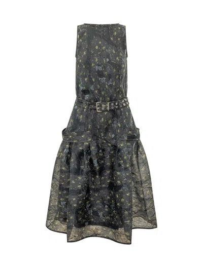 Ganni Elegant Suit Dress With Artistic Detailing In Black