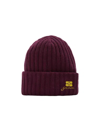 Ganni Elegant Wine Red Hat