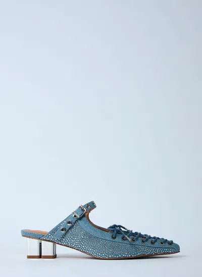 Ganni Embellished Denim Mules