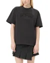 Ganni Embroidered Oversized T In Phantom