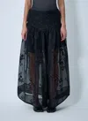 Ganni Embellished Organza Maxi Skirt In Black