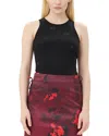 Ganni 'tank Top With Rhinestone Logo In Black