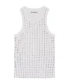 Ganni Embellished Ribbed-jersey Tank In White