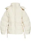 Ganni Tech Seersucker Oversized Puffer Jacket In Neutrals