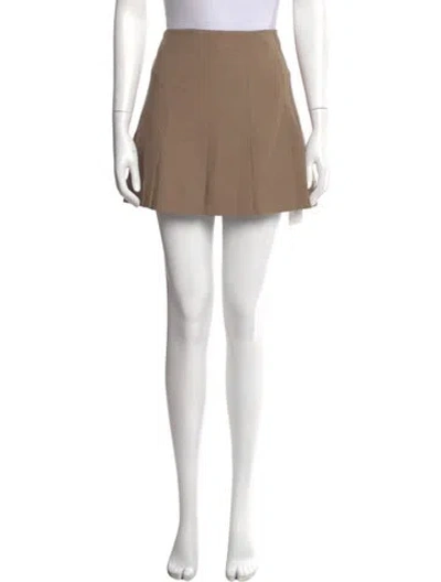 Pre-owned Ganni Embroidered Accent Mini Skirt In Neutral