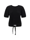 Ganni Black Bare Back Sweater In Black