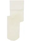 Ganni Embroidered-design Semi-sheer Socks In White