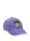 Ganni Washed Organic Cotton Canvas Baseball Cap In Purple