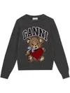 Ganni Wool Blend Sweater In Grey