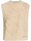 Ganni Jacquard-knit Wool And Cotton-blend Vest In Neutrals