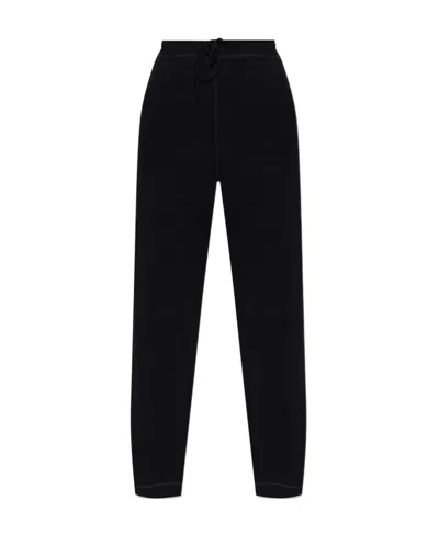 Ganni Embroidered-logo Track Pants In Black