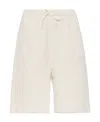 Ganni Embroidered Logo Track Shorts In White
