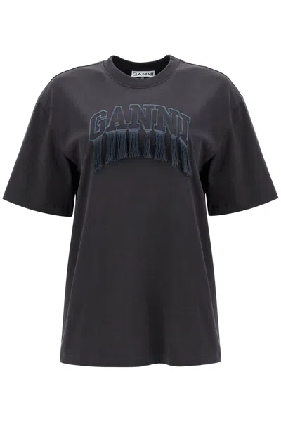 GANNI EMBROIDERED OVERSIZED T