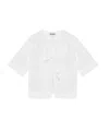 Ganni White Broderie Anglaise Tie Blouse In White