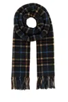 Ganni Embroidered Wool Scarf In Brown