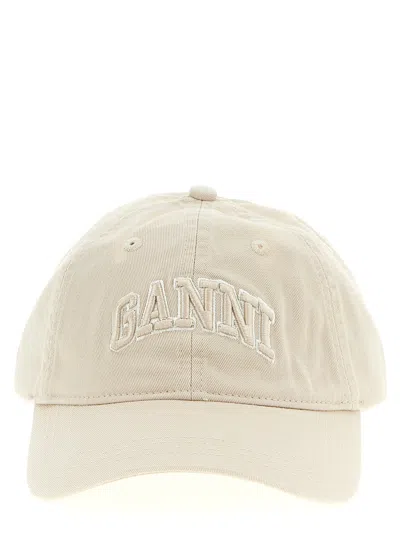Ganni Embroidery Cap In White