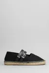 Ganni Buckled Canvas Espadrilles In Black