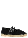 Ganni Buckled Canvas Espadrilles In Black
