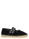 GANNI ESPADRILLES STRAPS FLAT SHOES BLACK