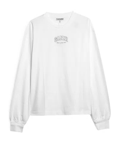 Ganni Essential Basic Long Sleeve In White