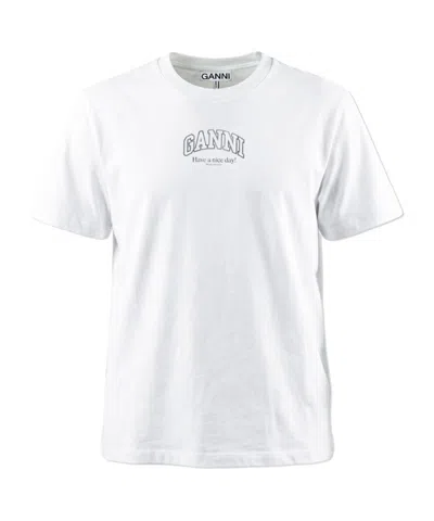 Ganni Essential Basic T-shirt In White