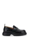 Ganni Butterfly Logo Loafer Shoes In Black