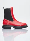 Ganni Burgundy Everyday Mid Chelsea Boots In Red