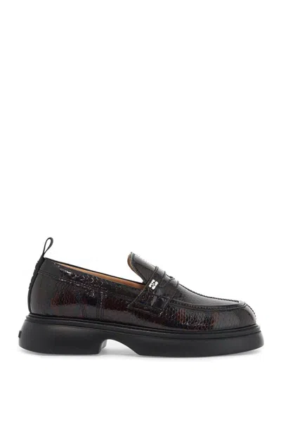 Ganni Woman Loafers Black Size 8 Textile Fibers