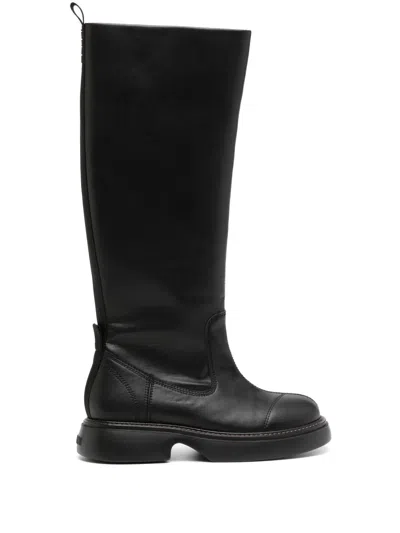 Ganni Everyday Tubular Boots In Black