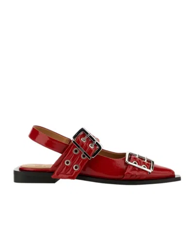 GANNI GANNI FEMININE BUCKLE SLINGBACK BALLERINAS