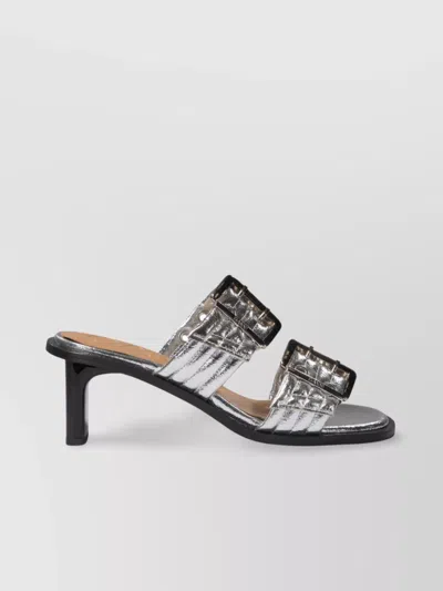 Ganni Eyelet Block Heel Sandals