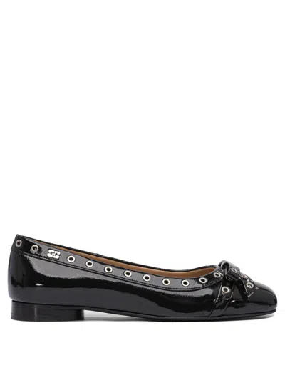 GANNI GANNI EYELET BOW BALLET FLATS