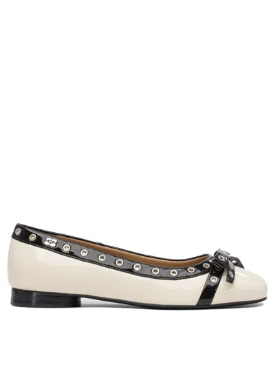 GANNI GANNI EYELET BOW BALLET FLATS