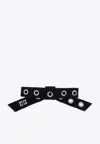 Ganni Eyelet Bow Barrette Hair Clip In Blue