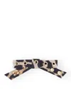 Ganni Eyelet Bow Barrette In Leopard