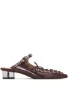 Ganni Lace-up Oleatex Mules
