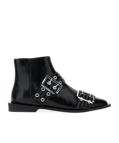 GANNI GANNI ANKLE BOOTS WITH BUCKLES