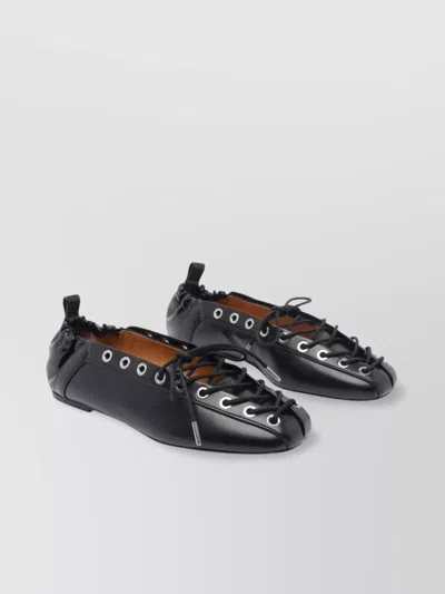 Ganni Lace Up Ballerina | In Black