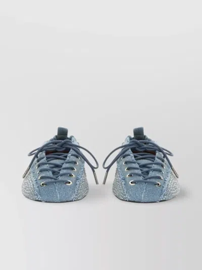 Ganni Eyelet Lace-up Round Toe Ballerina