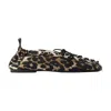 Ganni Brown Lace-up Ballerinas With Metal Eyelets And All-over Print In Fabric Woman In Printed