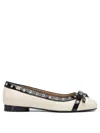 Ganni Ballerine Con Fiocco E Occhielli Ballerinas