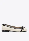 Ganni Ballerine Con Fiocco E Occhielli Ballerinas In White
