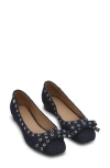 Ganni Eyelets Bow Ballet Pump