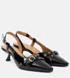 Ganni Slingback Kitten Heel Pump In Black