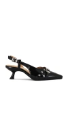 Ganni Slingback Kitten Heel Pump In Black