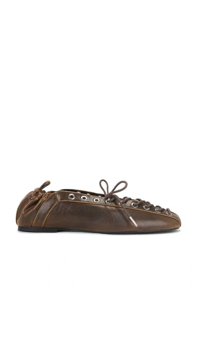 GANNI EYELETS LACE UP BALLERINA