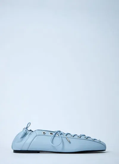GANNI EYELETS LACE UP BALLERINA